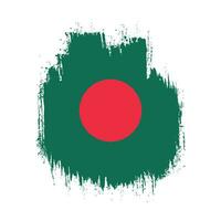 vetor de bandeira de bangladesh de efeito de pincel vintage