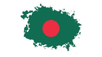 vetor de bandeira de bangladesh pincelada de tinta grunge