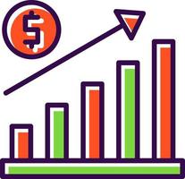 design de ícones vetoriais de gráfico de crescimento vetor