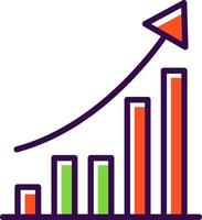 design de ícones vetoriais de gráfico de crescimento vetor