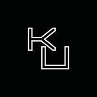 monograma do logotipo ku com modelo de design de estilo de linha vetor