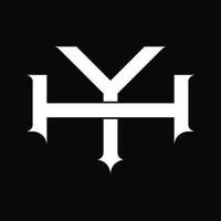 monograma de logotipo hy com modelo de design de estilo vinculado sobreposto vintage vetor