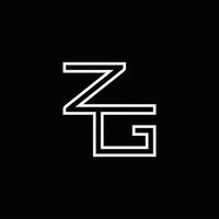 monograma de logotipo zg com modelo de design de estilo de linha vetor