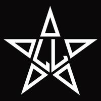 monograma de logotipo ll com modelo de design em forma de estrela vetor