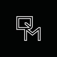 monograma do logotipo qm com modelo de design de estilo de linha vetor