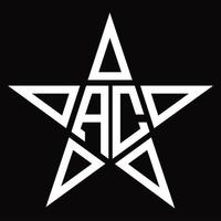 monograma de logotipo ac com modelo de design em forma de estrela vetor