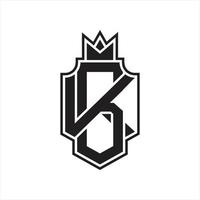 modelo de design de monograma de logotipo bk vetor