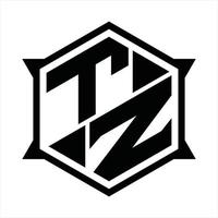 modelo de design de monograma de logotipo tz vetor