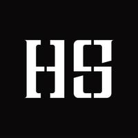 monograma de logotipo hs com modelo de design de fatia média vetor