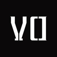 monograma de logotipo vd com modelo de design de fatia média vetor