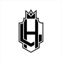 modelo de design de monograma de logotipo hl vetor