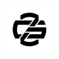 modelo de design de monograma de logotipo zg vetor