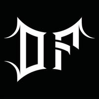 df logotipo monograma com modelo de design de forma abstrata vetor