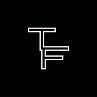 monograma de logotipo tf com modelo de design de estilo de linha vetor