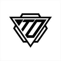 monograma do logotipo td com modelo de triângulo e hexágono vetor