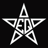 monograma de logotipo eq com modelo de design em forma de estrela vetor