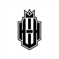 modelo de design de monograma de logotipo wh vetor