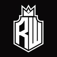 modelo de design de monograma de logotipo rw vetor