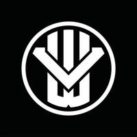 modelo de design de monograma de logotipo wv vetor
