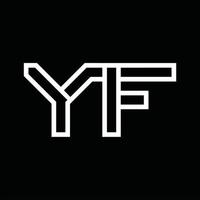monograma do logotipo yf com espaço negativo de estilo de linha vetor