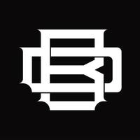 monograma de logotipo db com modelo de design de estilo vinculado sobreposto vintage vetor