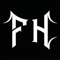 monograma do logotipo fh com modelo de design de forma abstrata vetor