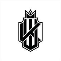 modelo de design de monograma de logotipo wk vetor