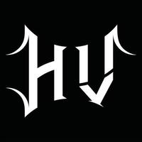 monograma de logotipo hv com modelo de design de forma abstrata vetor