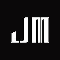monograma de logotipo jm com modelo de design de fatia média vetor