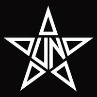 monograma de logotipo un com modelo de design em forma de estrela vetor