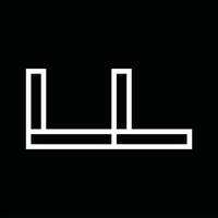 monograma de logotipo ll com espaço negativo de estilo de linha vetor