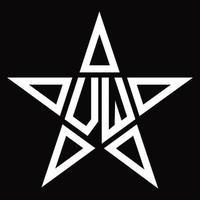 monograma de logotipo vw com modelo de design em forma de estrela vetor