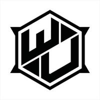 modelo de design de monograma de logotipo wu vetor