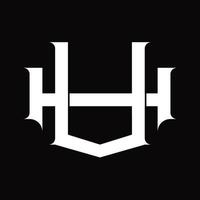 monograma de logotipo hv com modelo de design de estilo vinculado sobreposto vintage vetor