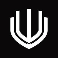 modelo de design vintage de monograma de logotipo ww vetor