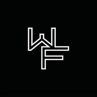 monograma de logotipo wf com modelo de design de estilo de linha vetor