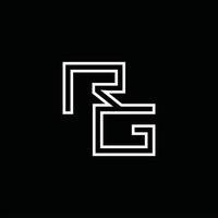 monograma de logotipo rg com modelo de design de estilo de linha vetor