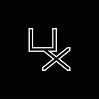 monograma de logotipo ux com modelo de design de estilo de linha vetor