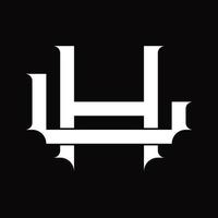 monograma do logotipo lh com modelo de design de estilo vinculado vintage sobreposto vetor