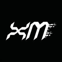 modelo de design de tecnologia de velocidade abstrata de monograma de logotipo xm vetor