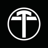modelo de design de monograma de logotipo tt vetor