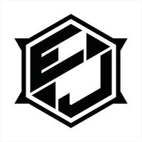 modelo de design de monograma de logotipo ej vetor