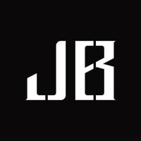 monograma de logotipo jb com modelo de design de fatia intermediária vetor