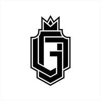 modelo de design de monograma de logotipo gd vetor