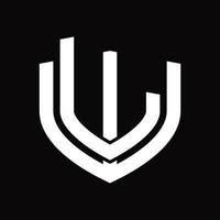 modelo de design vintage de monograma de logotipo lw vetor