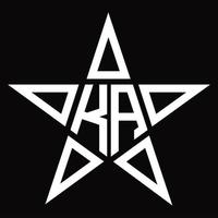 monograma de logotipo ka com modelo de design em forma de estrela vetor
