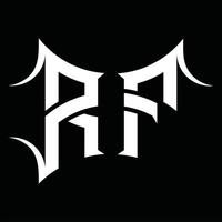 monograma de logotipo rf com modelo de design de forma abstrata vetor