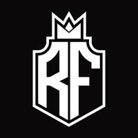 modelo de design de monograma de logotipo rf vetor