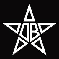 monograma de logotipo ob com modelo de design em forma de estrela vetor