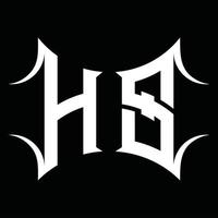 monograma de logotipo hs com modelo de design de forma abstrata vetor